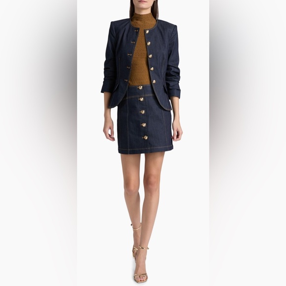 Cinq a Sept Claudia Denim Miniskirt - Picture 2 of 8